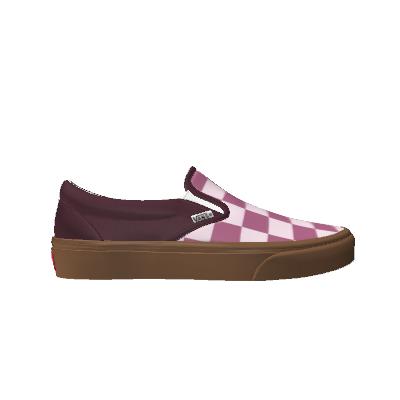 Vans Customs Checkerboard Slip-On Shoes Purple