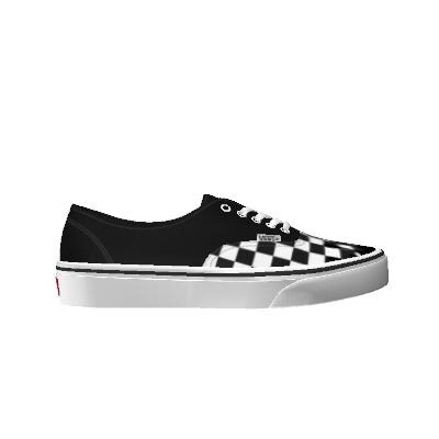 Vans Customs Black Drips Checkerboard Authentic Shoes White