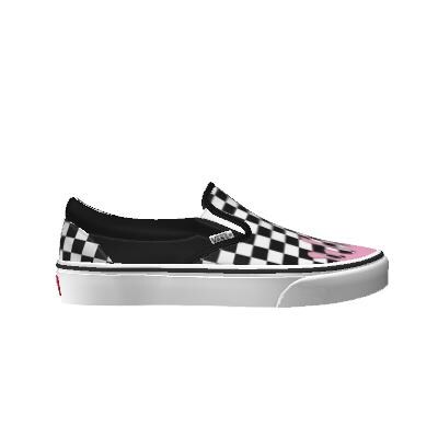 Vans Customs Pink Drips Checkerboard Slip-On Shoes Black